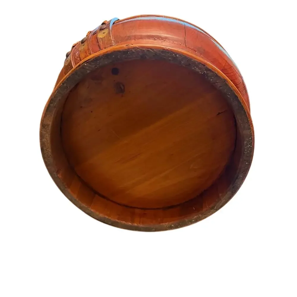 Vintage Chinese Hand-Painted Bamboo Wedding Basket